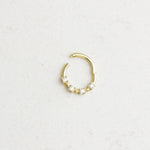 14k Solid Gold Stone Ring Piercing - alternate view 2