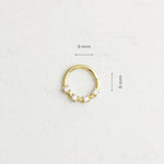 14k Solid Gold Stone Ring Piercing - alternate view 3
