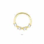 14k Solid Gold Stone Ring Piercing