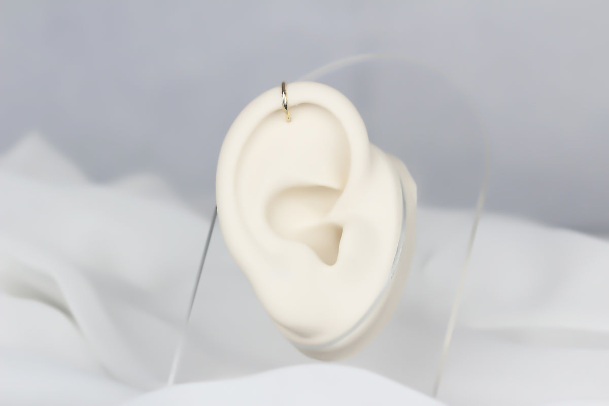 14k Solid Gold Ring Piercing - alternate view 4