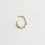 14k Solid Gold Three Stone Ring Piercing - alternate view 2