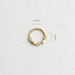 14k Solid Gold Three Stone Ring Piercing - alternate view 3