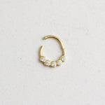 14k Solid Gold Five Stone Ring Piercing - alternate view 2