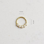 14k Solid Gold Five Stone Ring Piercing - alternate view 3