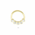 14k Solid Gold Five Stone Ring Piercing