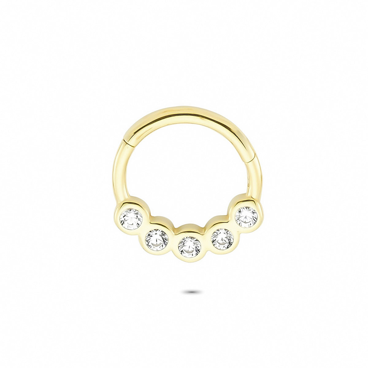 14k Solid Gold Five Stone Ring Piercing