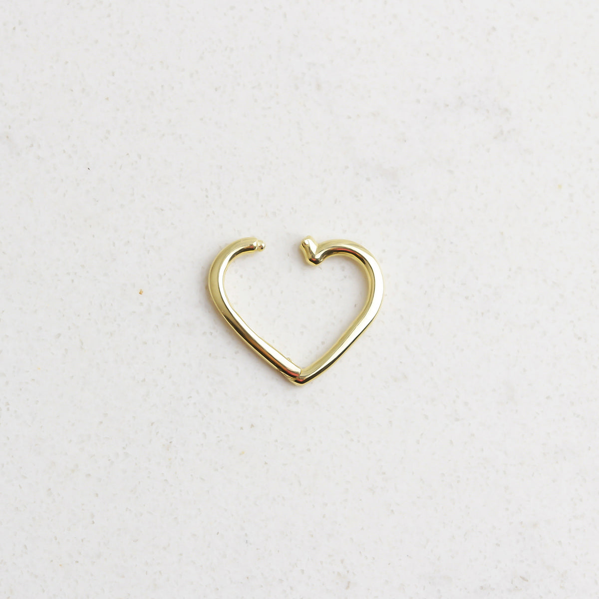 14k Solid Gold Heart Ring Piercing - alternate view 2