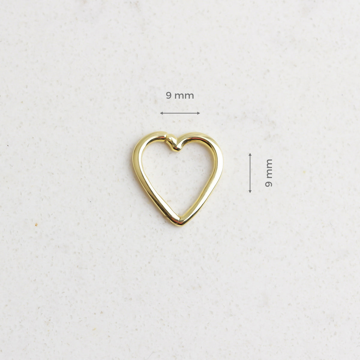 14k Solid Gold Heart Ring Piercing - alternate view 3
