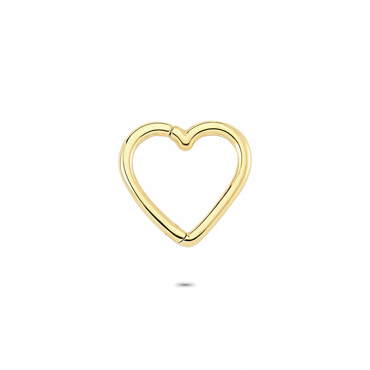 14k Solid Gold Heart Ring Piercing