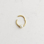 14k Solid Gold Pearl Ring Piercing - alternate view 2