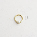 14k Solid Gold Pearl Ring Piercing - alternate view 3