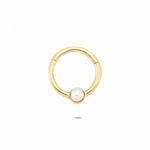 14k Solid Gold Pearl Ring Piercing