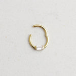 14k Solid Gold Baguette Ring Piercing - alternate view 2