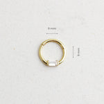 14k Solid Gold Baguette Ring Piercing - alternate view 3