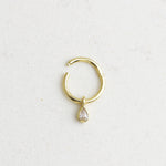 14k Solid Gold Drop Ring Piercing - alternate view 2