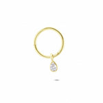 14k Solid Gold Drop Ring Piercing