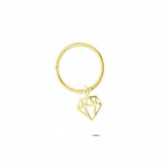 14k Solid Gold Diamond Ring Piercing