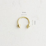14k Solid Gold Arrow Half Ring Piercing - alternate view 3