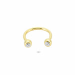 14k Solid Gold Stone Half Ring Piercing