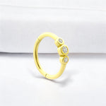 14k Solid Gold 3 Stones Ring Piercing
