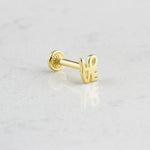 14k Solid Gold Love Tragus Piercing