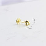 14k Solid Gold 3 Ball Tragus Piercing - alternate view 3