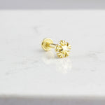14k Solid Gold Snowflake Tragus Piercing
