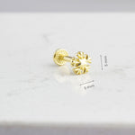 14k Solid Gold Snowflake Tragus Piercing - alternate view 3
