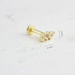 14k Solid Gold 3 Drumstick Tragus Piercing - alternate view 3