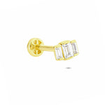 14k Solid Gold 3 Drumstick Tragus Piercing - alternate view 4