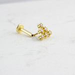 14k Solid Gold Pyramid Tragus Piercing - alternate view 2