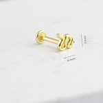 14k Solid Gold Snake Tragus Piercing - alternate view 3