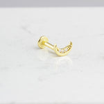 14k Solid Gold Moon Tragus Piercing