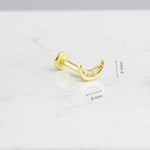 14k Solid Gold Moon Tragus Piercing - alternate view 3