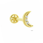 14k Solid Gold Moon Tragus Piercing - alternate view 4