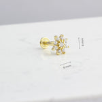 14k Solid Gold Flower Tragus Piercing - alternate view 3