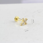 14k Solid Gold Cross Tragus Piercing - alternate view 3