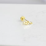 14k Solid Gold Left Wrench Tragus Piercing