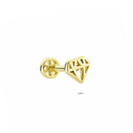 14k Solid Gold Diamond Tragus Piercing - alternate view 4
