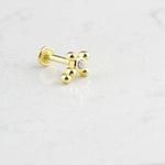 14k Solid Gold SolitaireTragus Piercing