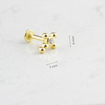 14k Solid Gold SolitaireTragus Piercing - alternate view 3
