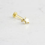 14k Solid Gold Star Tragus Piercing - alternate view 2