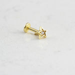 14k Solid Gold Star Tragus Piercing - alternate view 2