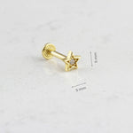 14k Solid Gold Star Tragus Piercing - alternate view 3