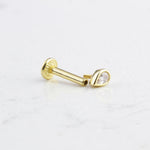 14k Solid Gold Drop Tragus Piercing - alternate view 2