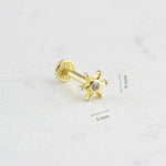 14k Solid Gold Solitaire Tragus Piercing - alternate view 3