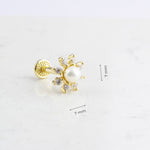 14k Solid Gold Pearl Tragus Piercing - alternate view 3
