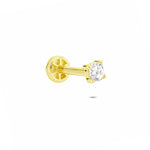 14k Solid Gold Solitaire Tragus Piercing - alternate view 4