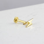 14k Solid Gold Lightning Tragus Piercing - alternate view 2