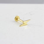 14k Solid Gold Lightning Tragus Piercing